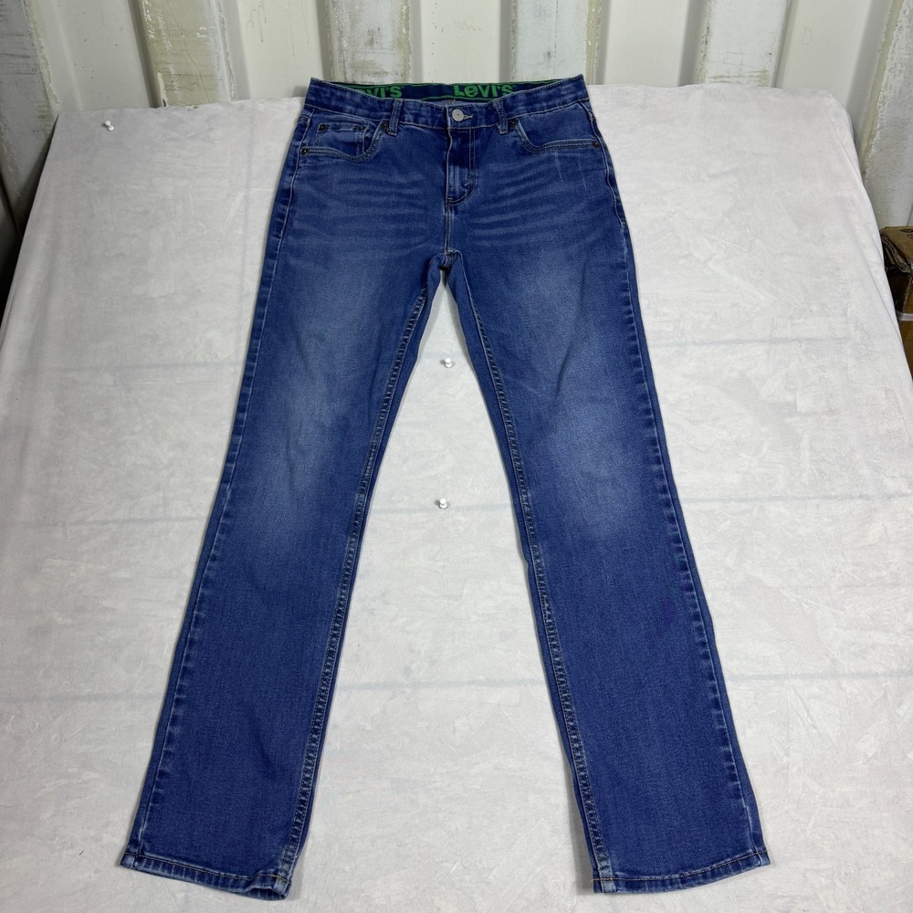 Levi's 511 Mens Straight Jeans Blue Denim 5-Pocket Classic Whiskering Size 18R